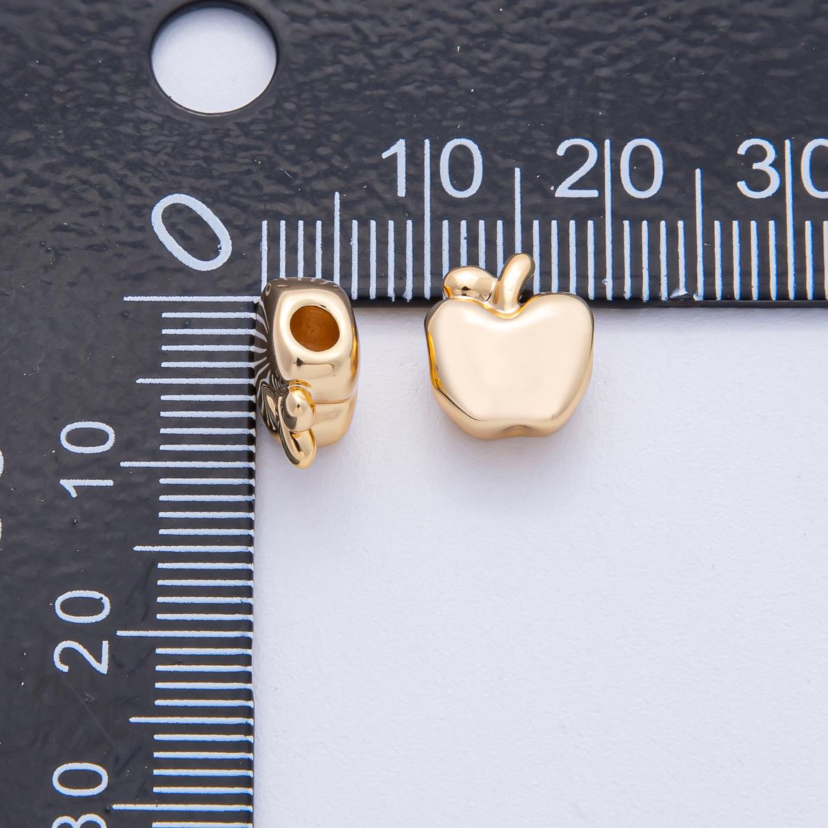 18K Gold Filled 10.2mm x 9.2mm Dainty Apple Bead Spacer| B-525