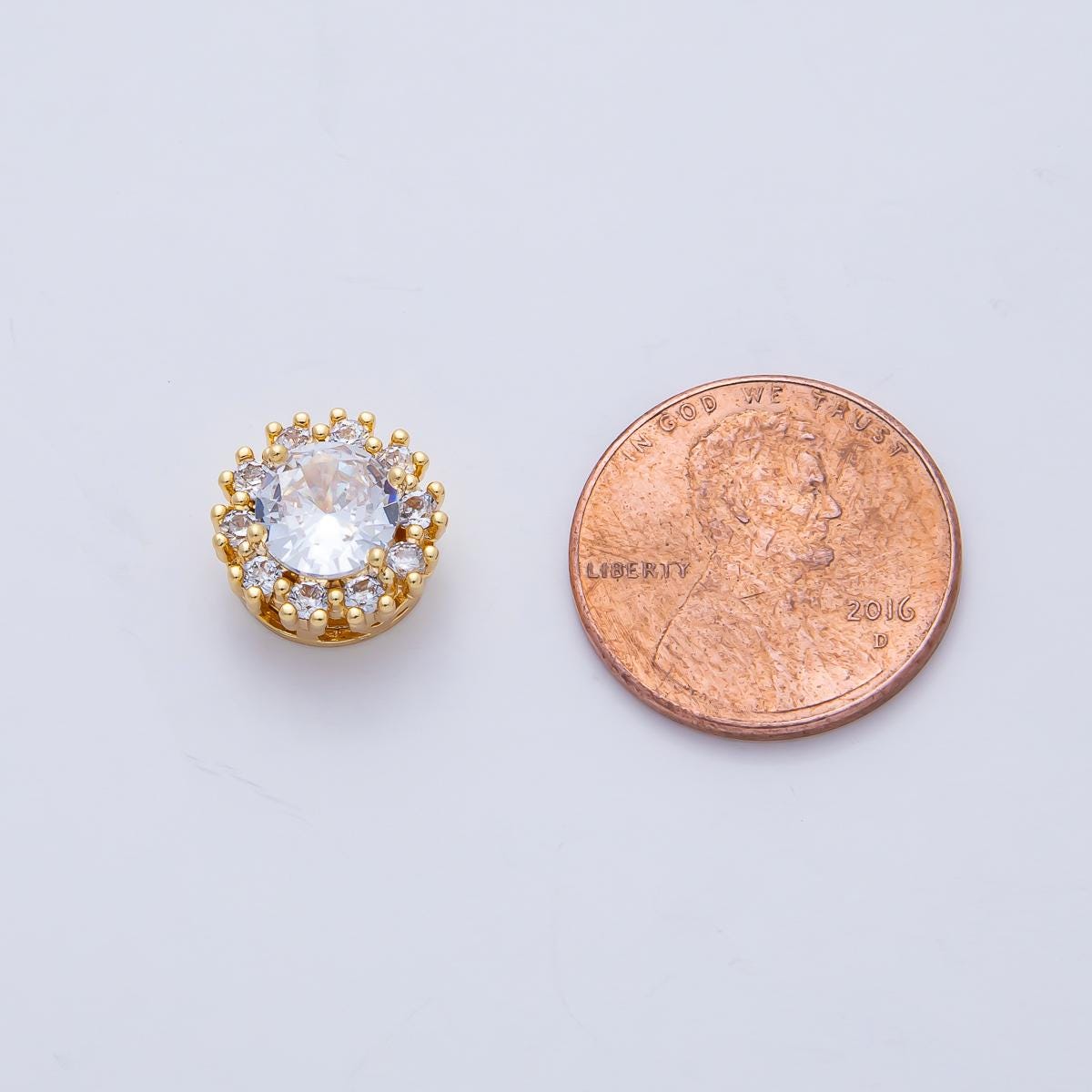 16K Gold Filled 7mm Colorful CZ Bead Charm Spacer | B-527 B-528