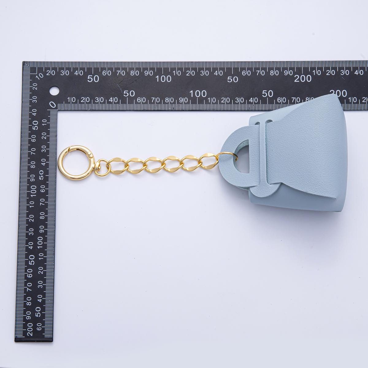 18k Gold Filled Faux Leather Black, Brown, Olive and Blue Mini Purse Bag Charm Keychain Key Ring Accessories | WB-00273