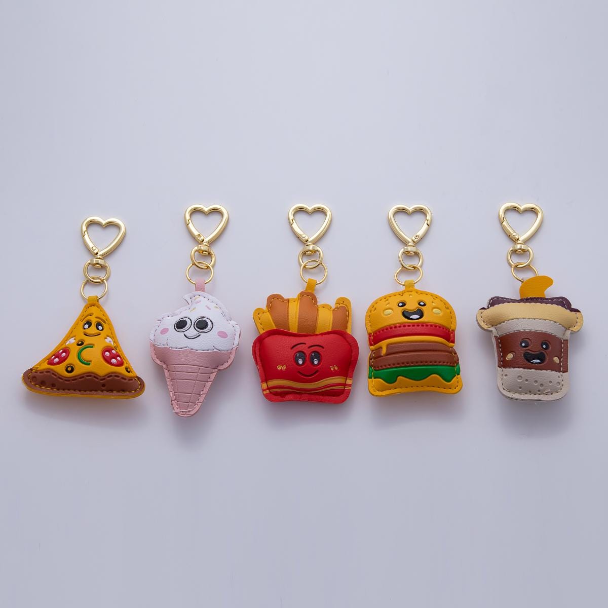 Cute Foodie Bag Charm Burger, Ice Cream, Pizza Coffee Keychain Purse Charm Handbag Accessories, Unique Christmas Gift WB0233