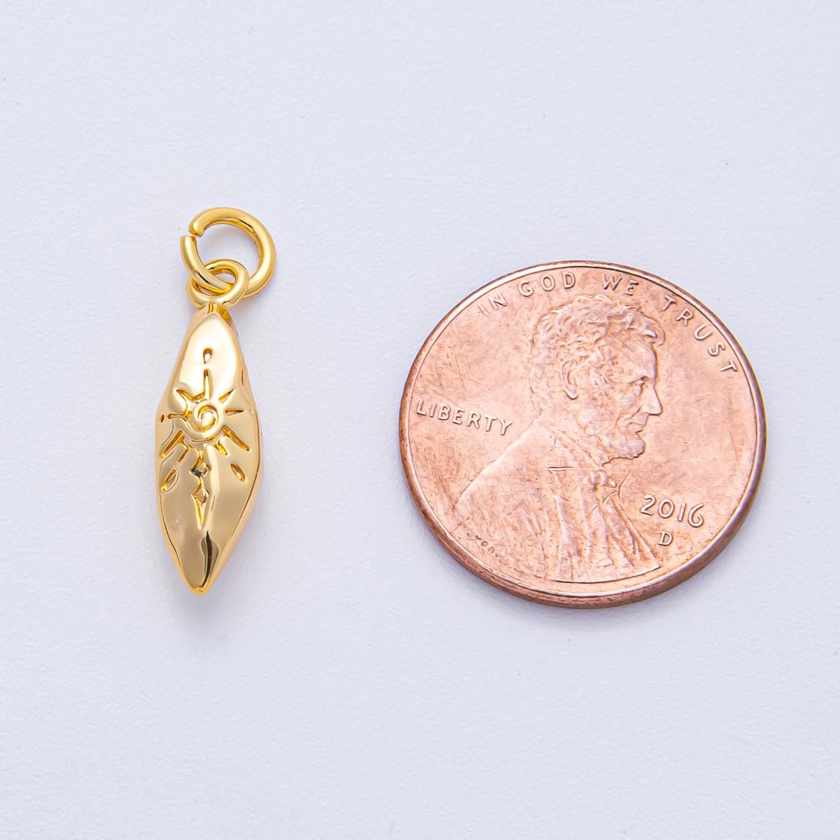 18k Gold Filled 19.2mm Bohemian Theme Totem Charm Sun Rays Pendant DIY Jewelry Supply Finding for Necklace Bracelet | AK-009