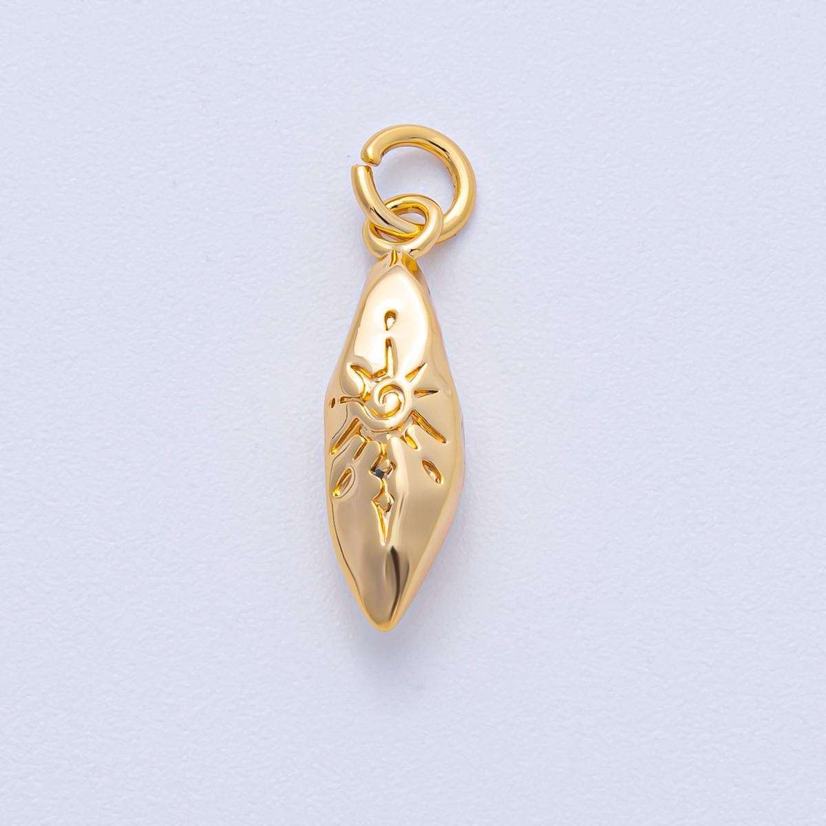 18k Gold Filled 19.2mm Bohemian Theme Totem Charm Sun Rays Pendant DIY Jewelry Supply Finding for Necklace Bracelet | AK-009