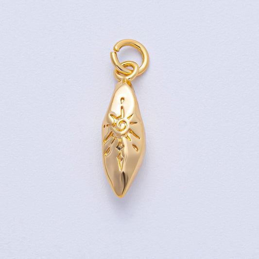 18k Gold Filled 19.2mm Bohemian Theme Totem Charm Sun Rays Pendant DIY Jewelry Supply Finding for Necklace Bracelet | AK-009