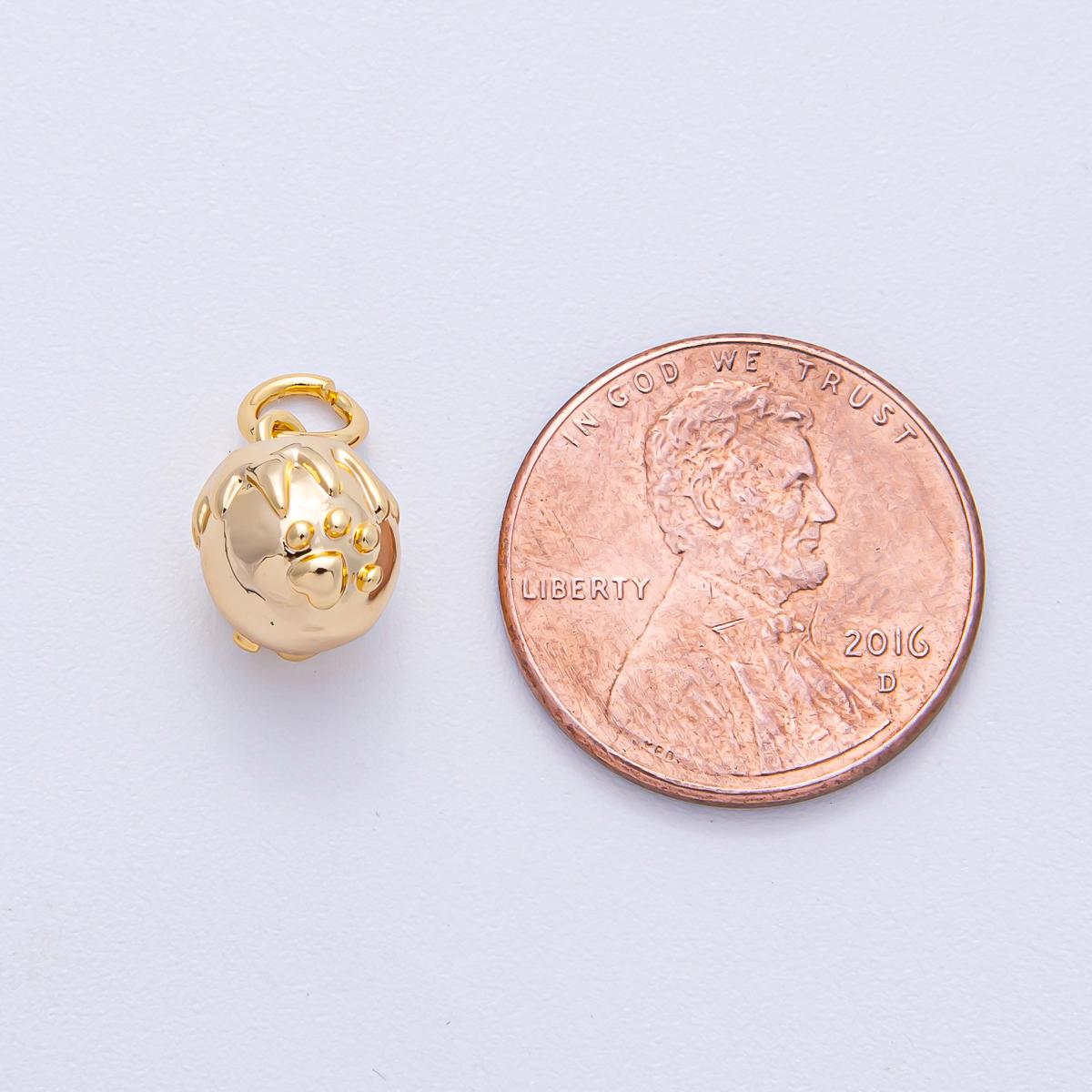Mini 18k Gold Filled Melting Globe Charm with Paw Print Puppy Lover Pendant DIY Jewelry Supply Finding for Bracelet Necklace | AK-015