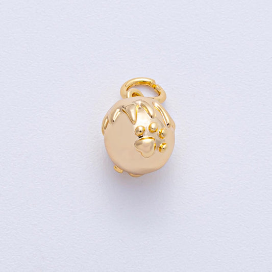 Mini 18k Gold Filled Melting Globe Charm with Paw Print Puppy Lover Pendant DIY Jewelry Supply Finding for Bracelet Necklace | AK-015