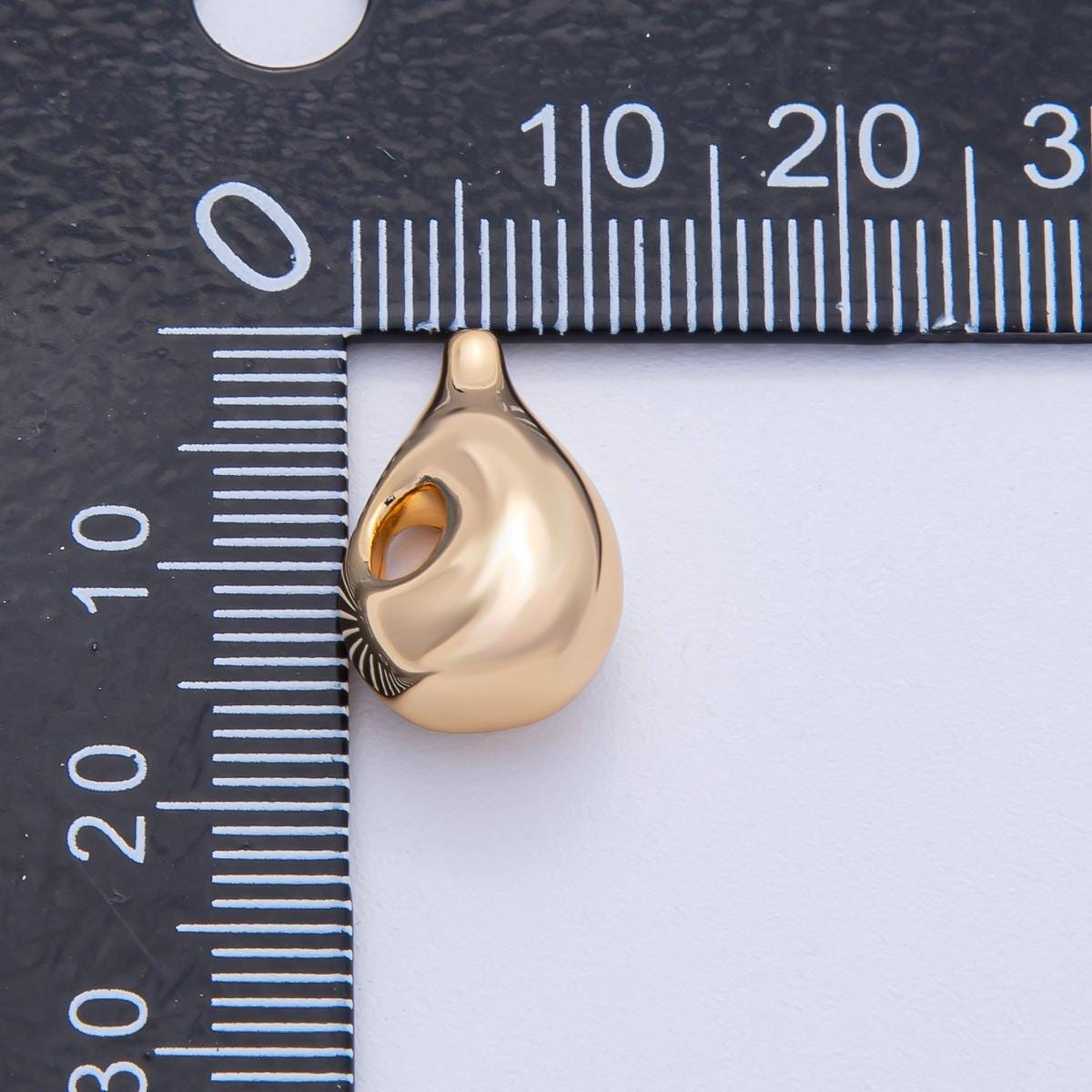 18k Gold Filled 17mm Abstract Teardrop Spacer Bead Minimal Sculpture Pendant DIY Jewelry Supply Finding Necklace Bracelet Design | B-524