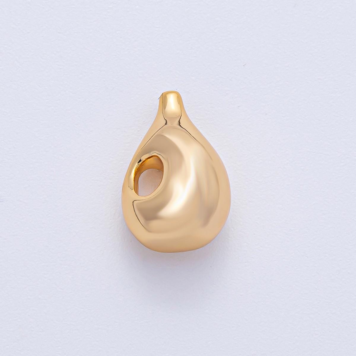 18k Gold Filled 17mm Abstract Teardrop Spacer Bead Minimal Sculpture Pendant DIY Jewelry Supply Finding Necklace Bracelet Design | B-524
