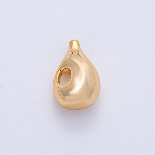 18k Gold Filled 17mm Abstract Teardrop Spacer Bead Minimal Sculpture Pendant DIY Jewelry Supply Finding Necklace Bracelet Design | B-524