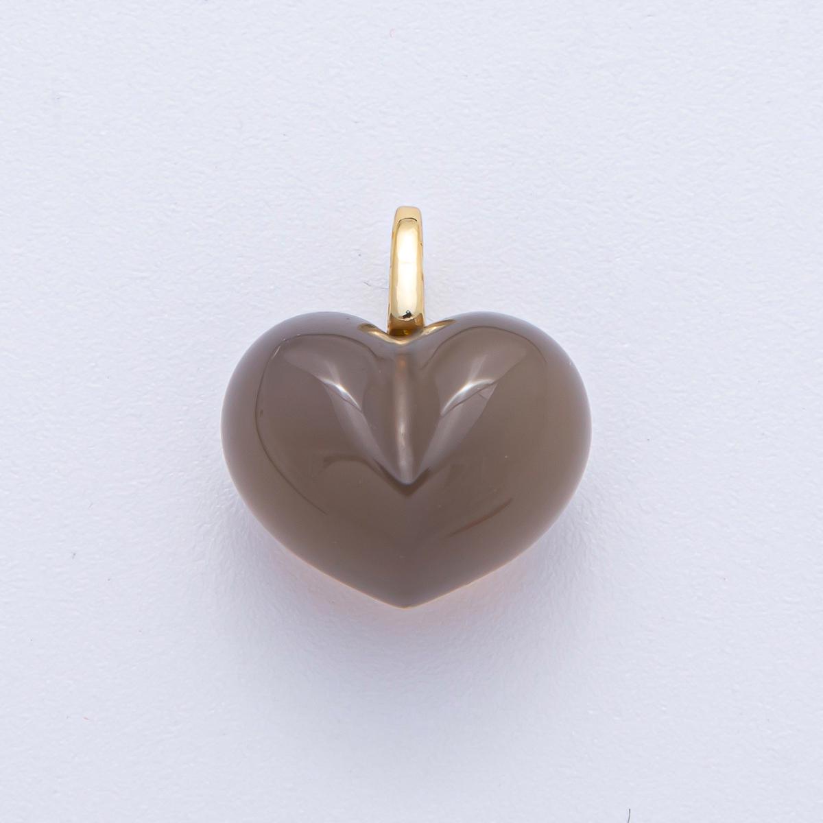 18k Gold Filled 18.3mm Natural Stone Heart Pendant Gemstone Heart Charms DIY Jewelry Supply Finding for Necklace Bracelet | AK-021