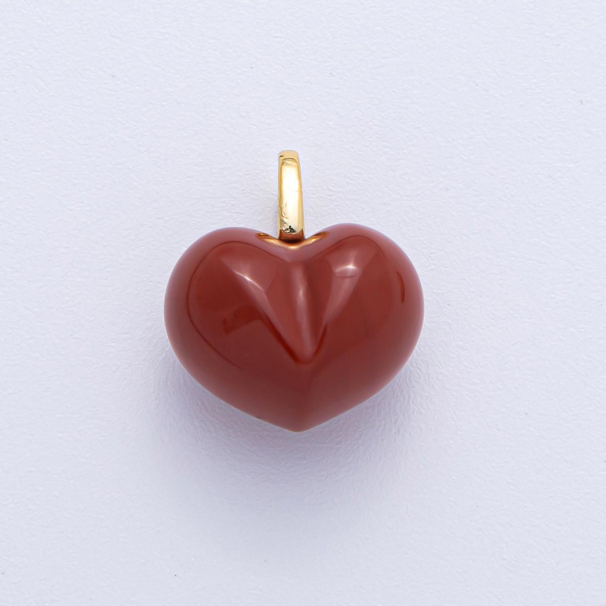 18k Gold Filled 18.3mm Natural Stone Heart Pendant Gemstone Heart Charms DIY Jewelry Supply Finding for Necklace Bracelet | AK-021