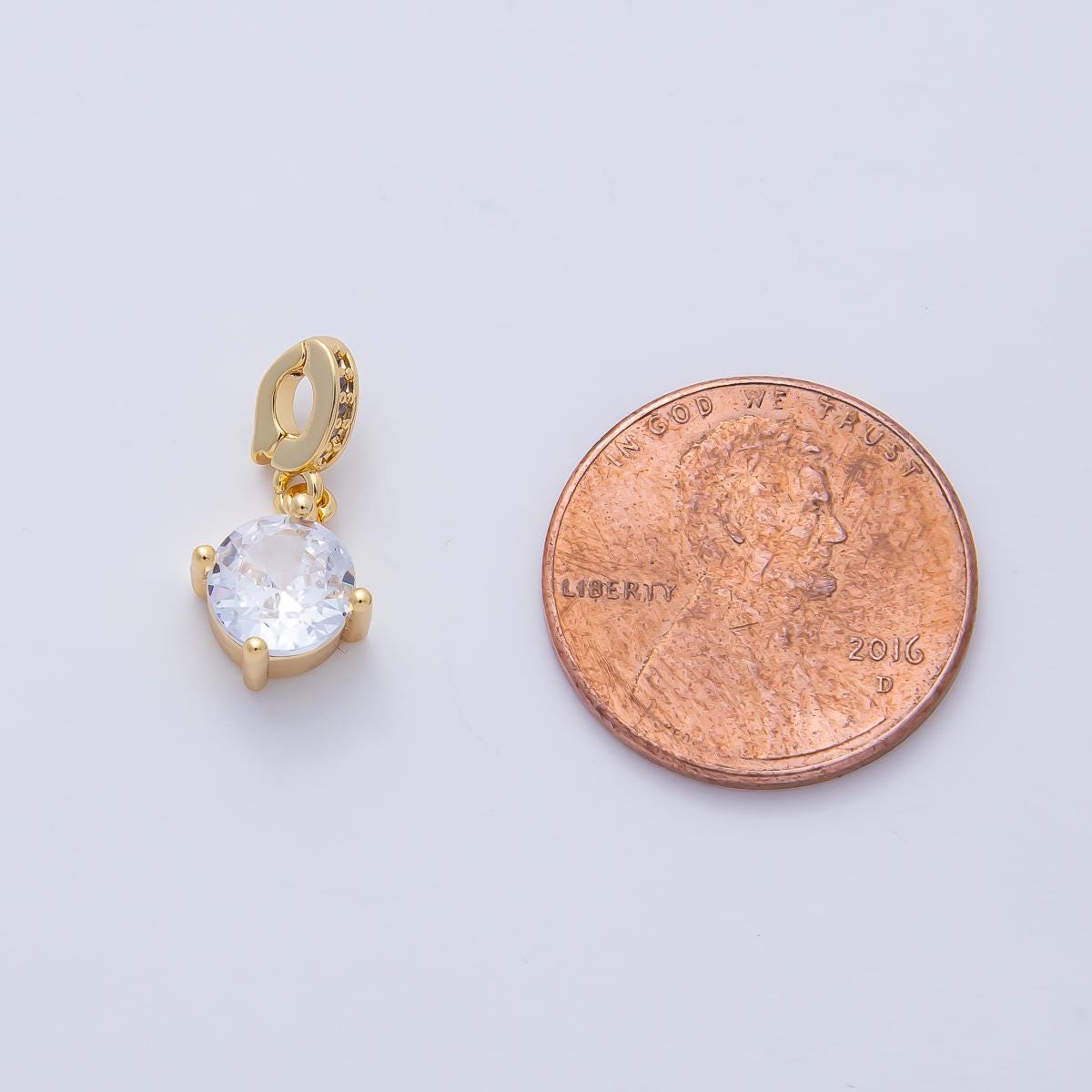 18k Gold Filled Large Clear CZ Crystal Clip-On Charm Luxury Finding DIY Jewelry Supply for Custom Necklace Bracelet | AF-1203