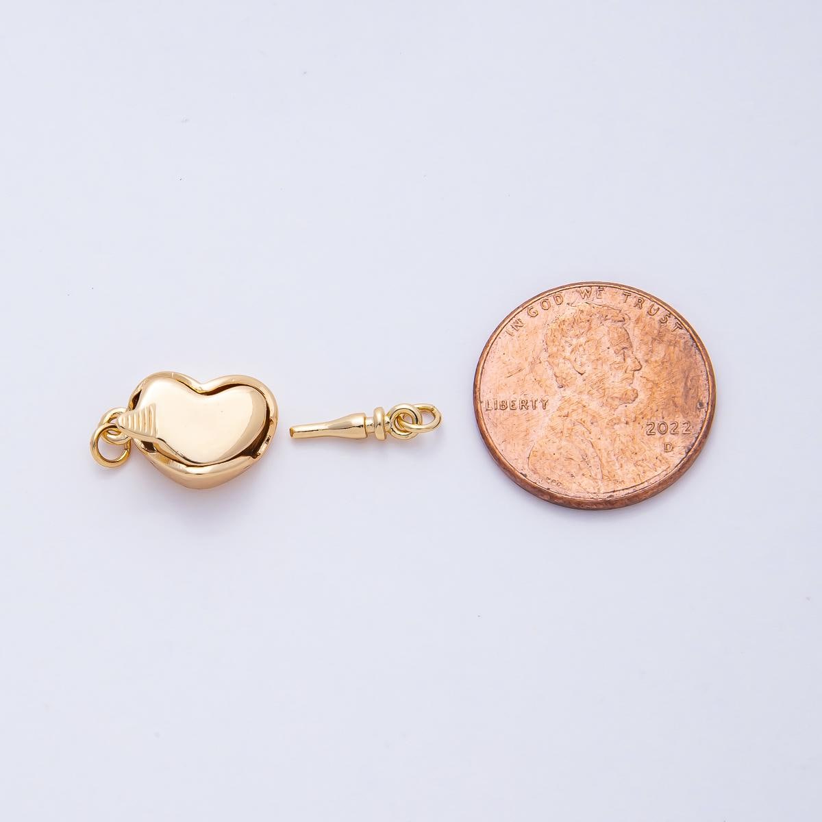 18K Gold Filled Heart Push In Closure Clasp Jewelry Findings DIY Supplies Necklace & Bracelet Jewelry Design Connector easy to use | Z1452