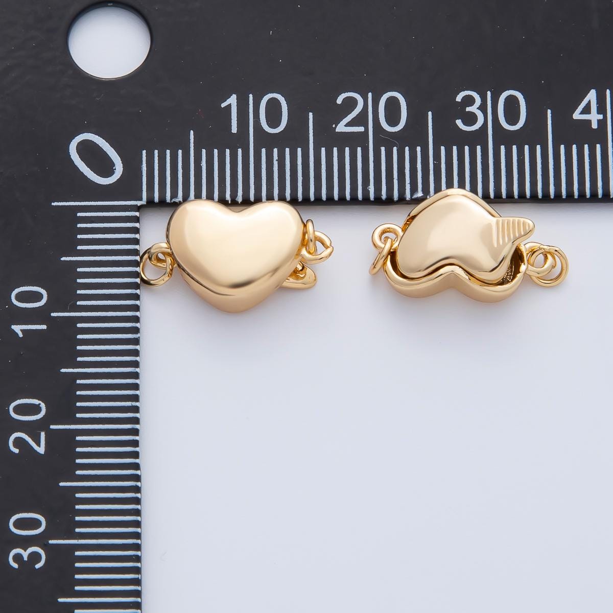 18K Gold Filled Heart Push In Closure Clasp Jewelry Findings DIY Supplies Necklace & Bracelet Jewelry Design Connector easy to use | Z1452