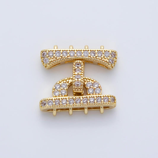 18K Gold Filled Micro Paved CZ 19mm Detangler Finding Luxury Finish DIY Jewelry Making Necklace Bracelet Rhinestone Feel | Z1464