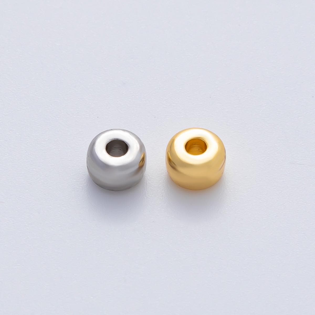 18K Gold Filled 6mm Minimalist Rondelle Spacer Bead Small Smooth Bead Jewelry Findings & DIY Supplies for Necklace Bracelet | B-538