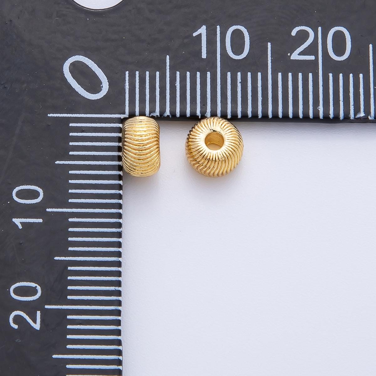 18K Gold Filled 6mm Minimalist Round Textured Spacer Bead DIY Jewelry Supply Finding for Necklace & Bracelet | B541