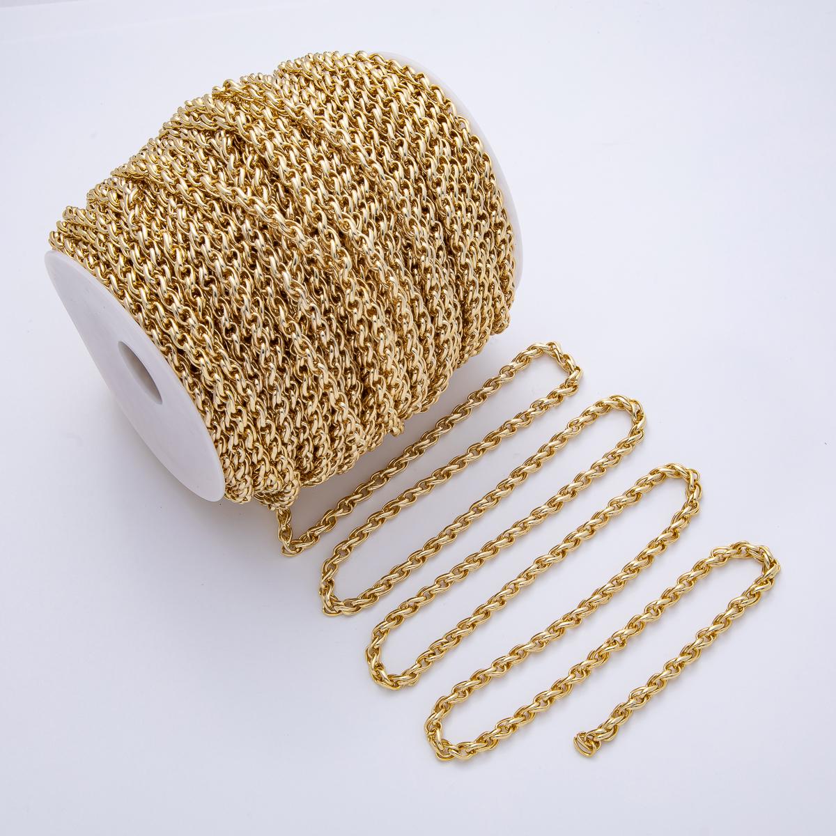 18K Gold Filled 5mm Minimalist Foxtail Unfinished Chain by Yard Wholesale Bulk DIY Custom Jewelry Supplies for Necklace Bracelet | Roll-1810