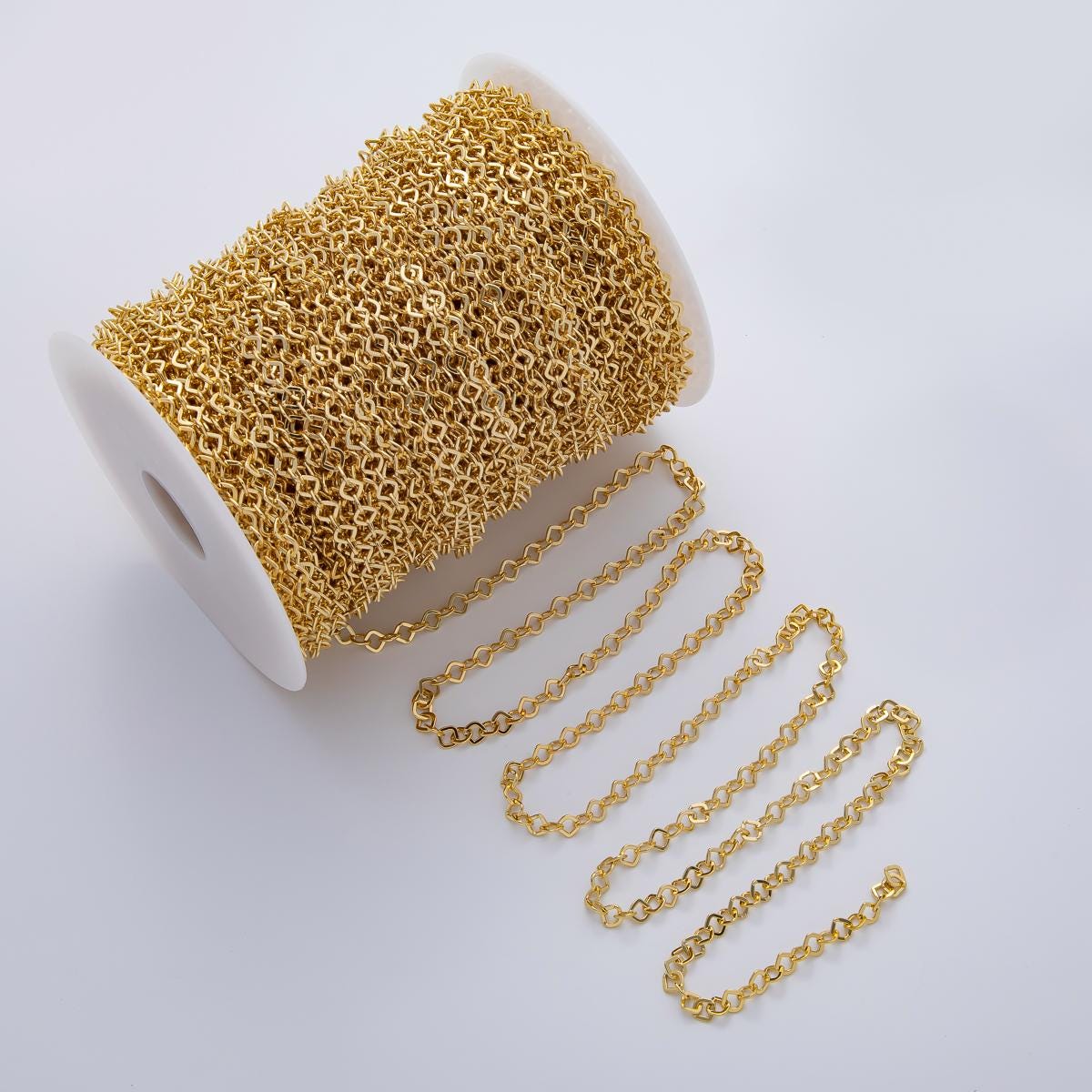 Dainty Open Rhombus chain 18K gold filled Square cable chain wholesale jewelry making unfinished chain by yard | ROLL-1763