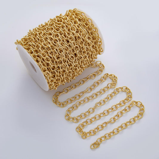 Medium Round Circle rope 18k gold Filled chain by yard twisting Cable chain by Yard | Roll-1766