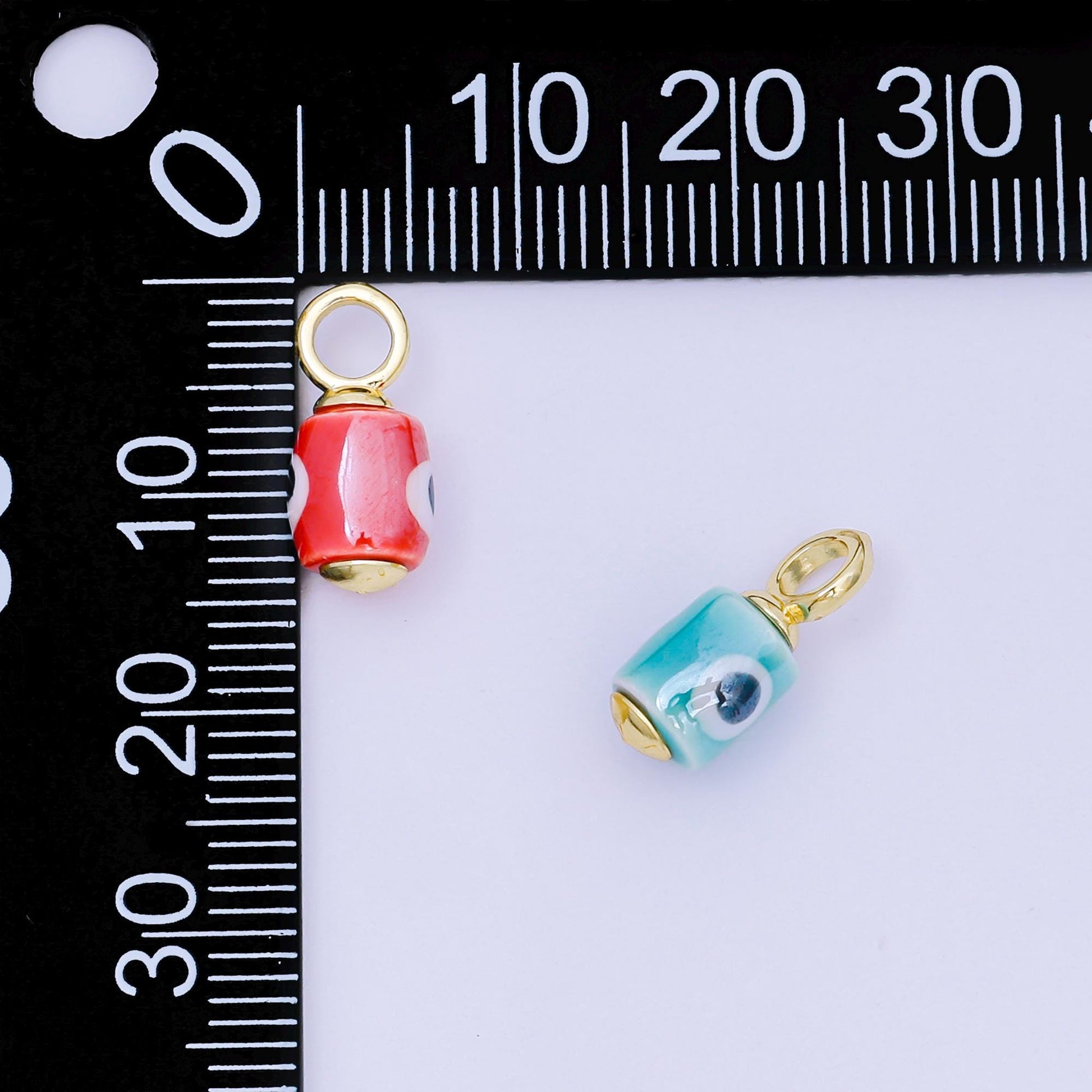 Colorful Ceramic Tube Eyes Charms Handmade Painting Ceramic Porcelain Evil Eyes Charms For Earrings Necklace Bracelet Jewelry Making C943