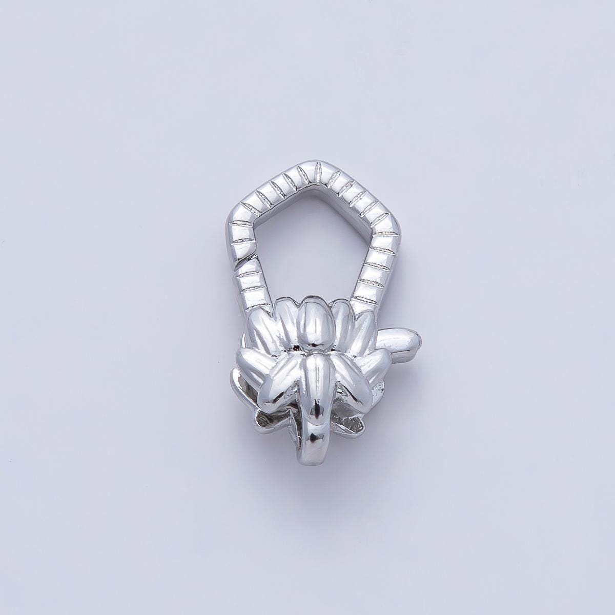 18K Gold Filled 17.8mm Ribbed Geometric Lobster Claw Clasps Finding Silver DIY Jewelry Supply for Custom Necklace or Bracelet | Z1611