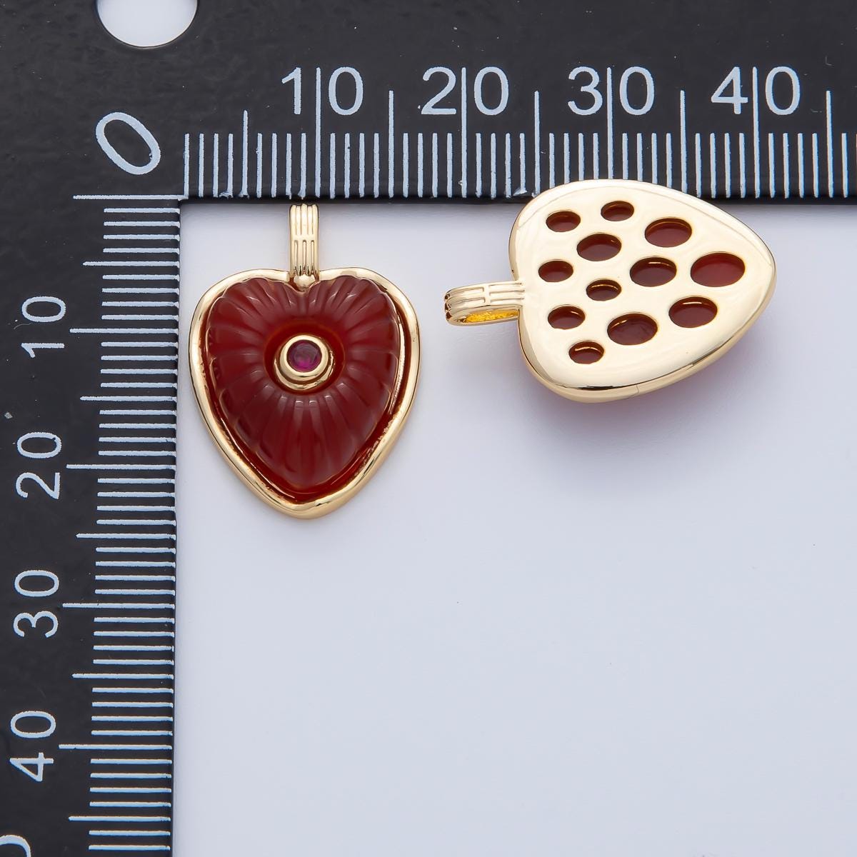 18K Gold Filled 22.6mm Amazon, Amethyst, Lapis Gemstone Sunburst Heart Jewelry Pendant Supply Lovely Gemstone DIY Necklace Bracelet | AF1161