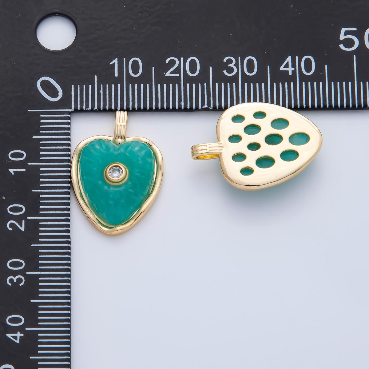 18K Gold Filled 22.6mm Amazon, Amethyst, Lapis Gemstone Sunburst Heart Jewelry Pendant Supply Lovely Gemstone DIY Necklace Bracelet | AF1161