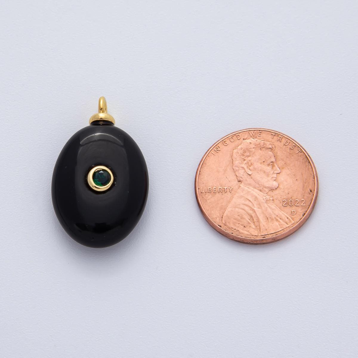 18K Gold Filled 25mm Red Carnelian with Black CZ Teardrop Pear Natural Gemstone Pendant | AF1446