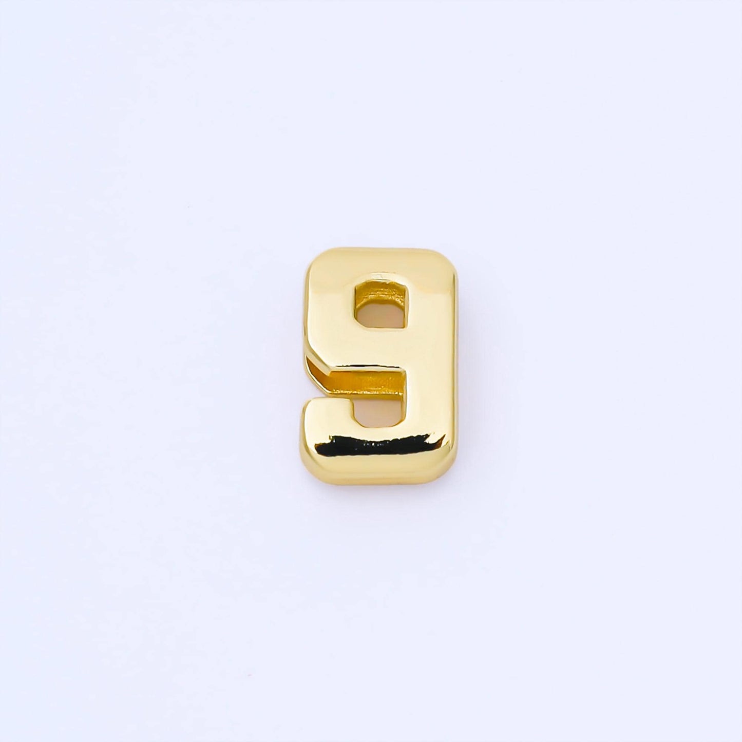 24k Gold Filled Varsity Number Beads charm Sport Number Spacer 3d Gold digit charm personalize lucky number bubble Cord Bracelet Supply B489