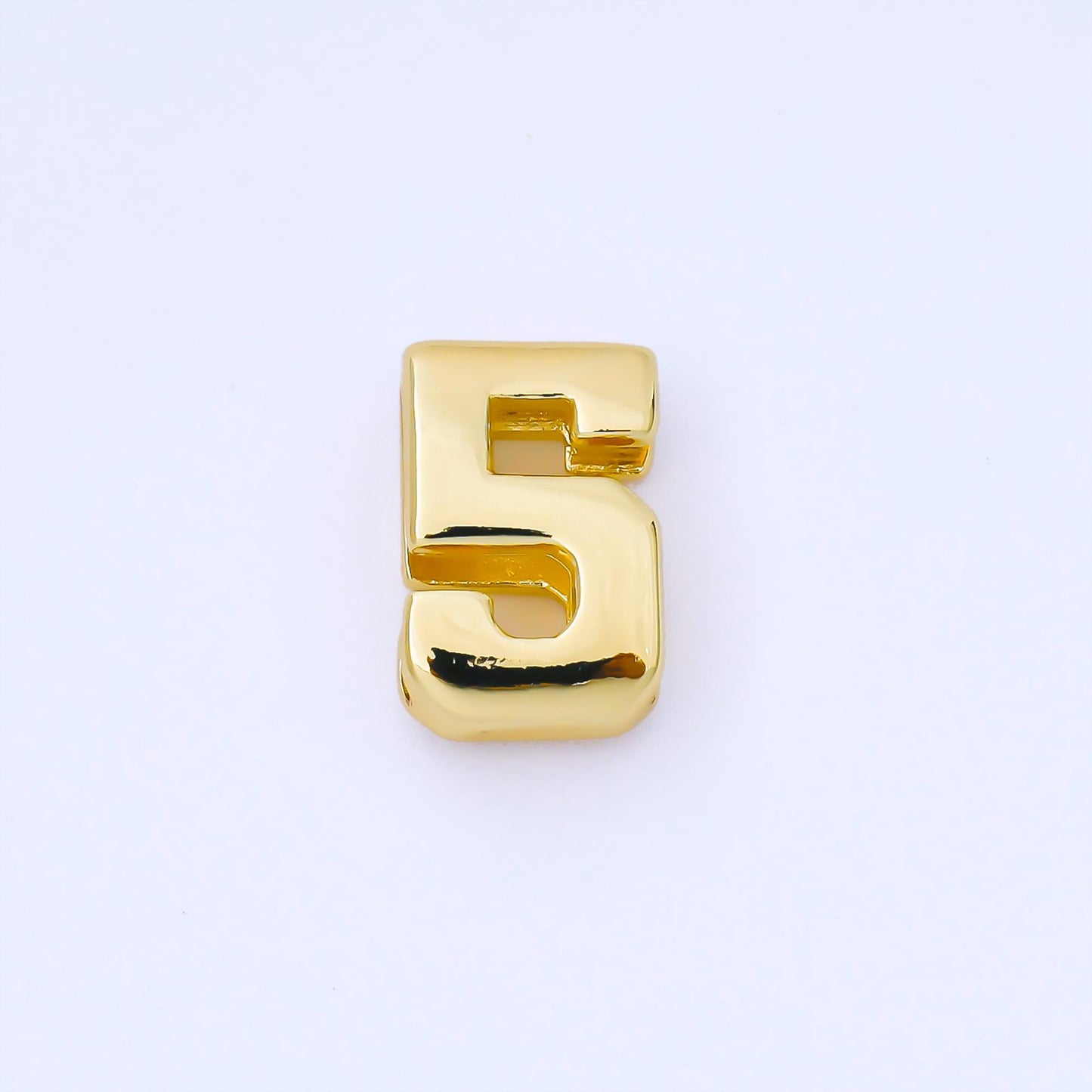 24k Gold Filled Varsity Number Beads charm Sport Number Spacer 3d Gold digit charm personalize lucky number bubble Cord Bracelet Supply B489