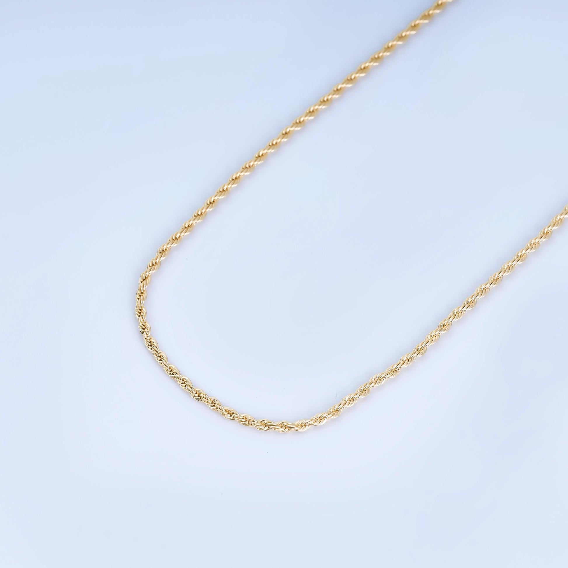 24K Gold Filled 2mm Minimalist Rope Unfinished Chain by Yard Wholesale Bulk DIY Jewelry Making Supplies for Necklace or Bracelet | Roll-2010