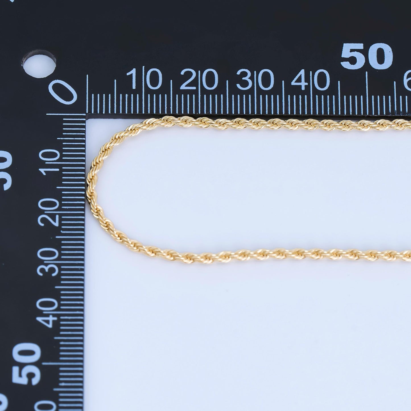 24K Gold Filled 2mm Minimalist Rope Unfinished Chain by Yard Wholesale Bulk DIY Jewelry Making Supplies for Necklace or Bracelet | Roll-2010