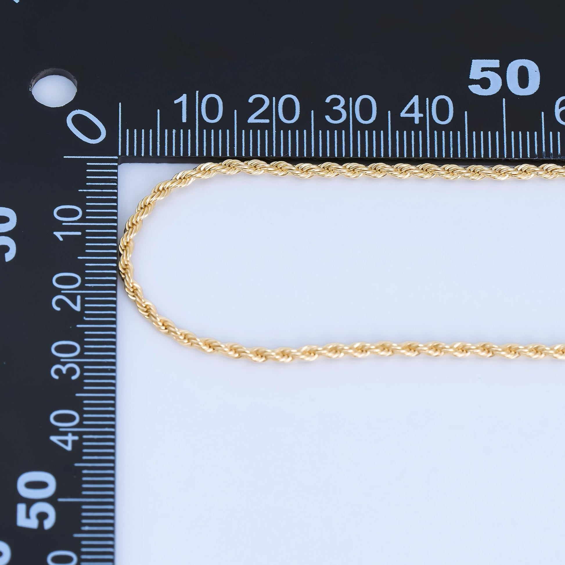 24K Gold Filled 2mm Minimalist Rope Unfinished Chain by Yard Wholesale Bulk DIY Jewelry Making Supplies for Necklace or Bracelet | Roll-2010