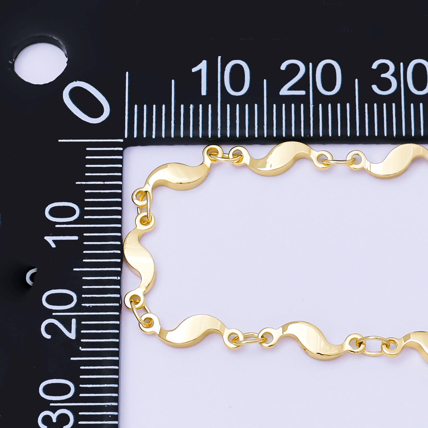 24K Gold Filled 3.5mm Geometric Curved Link Unfinished Chain by Yard in Gold & Silver Wholesale Bulk DIY Jewelry Supplies | Roll-2011