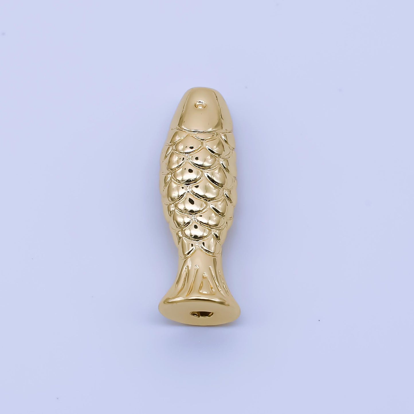 Dainty gold Textured fish charm 24k gold filled bead spacer for diy bracelet necklace jewelry making findings supply B485
