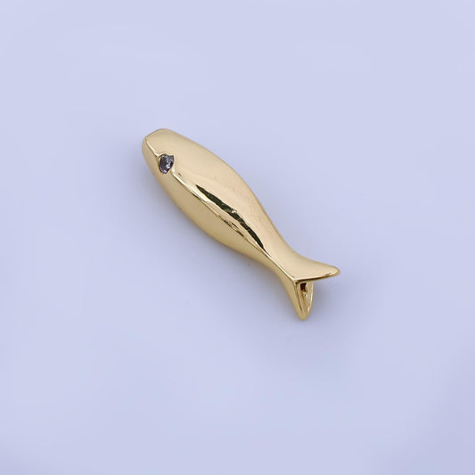 Dainty gold fish charm 24k gold filled bead spacer for diy bracelet necklace jewelry making findings supply b486