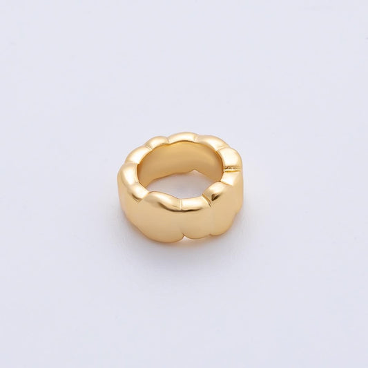 18K Gold Filled 11mm Minimalist Molten Rondelle Spacer Bead Gold Cylinder Bead Spacer for Bracelet Making Jewelry Supply | B403