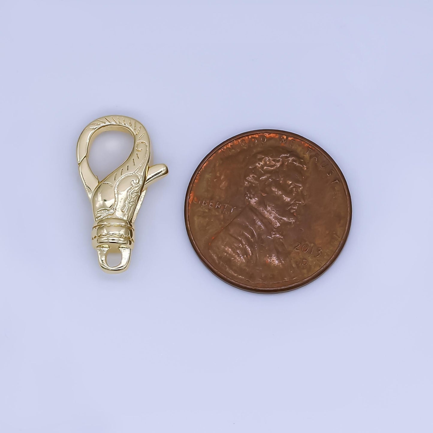 Textured Design 24K Gold Fill Clasps 18.6mm x 10mm 24K Gold Fill Lobsters Closures Hooks Z-1347