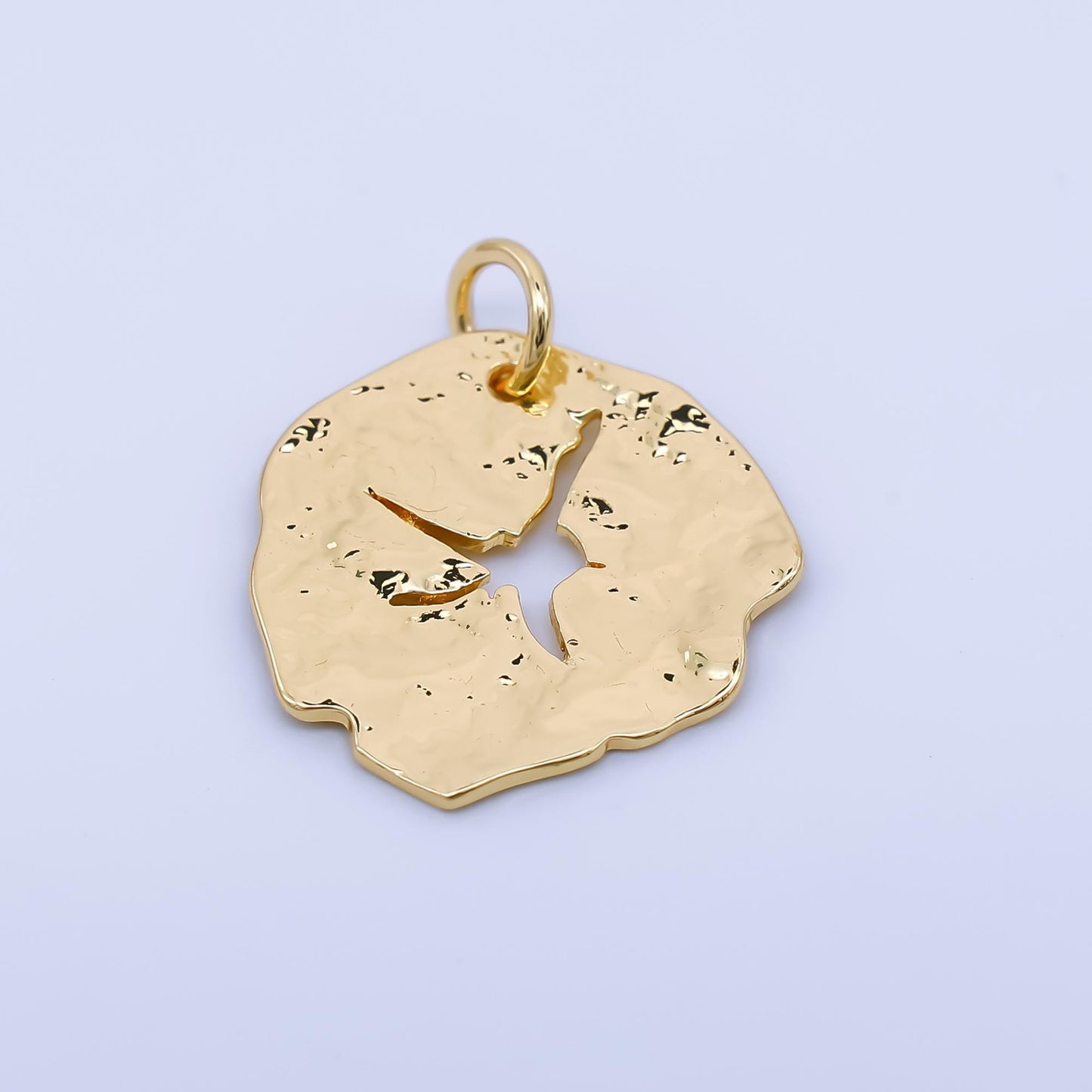 Rustic Coin Charm, Vintage Gold Coin Pendant Star Vintage Disc Charm for Necklace Bracelet AF1587