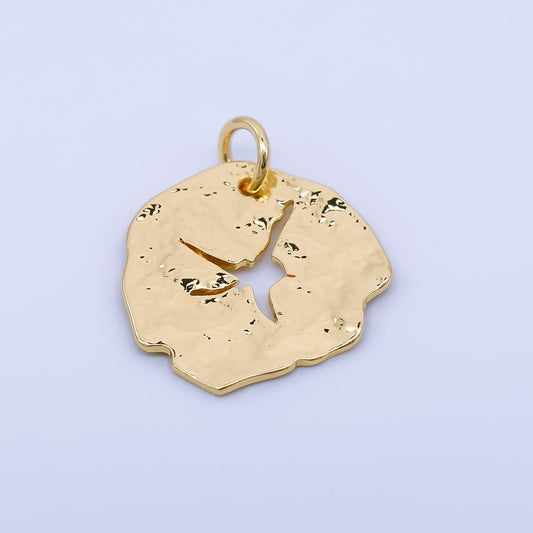 Rustic Coin Charm, Vintage Gold Coin Pendant Star Vintage Disc Charm for Necklace Bracelet AF1587