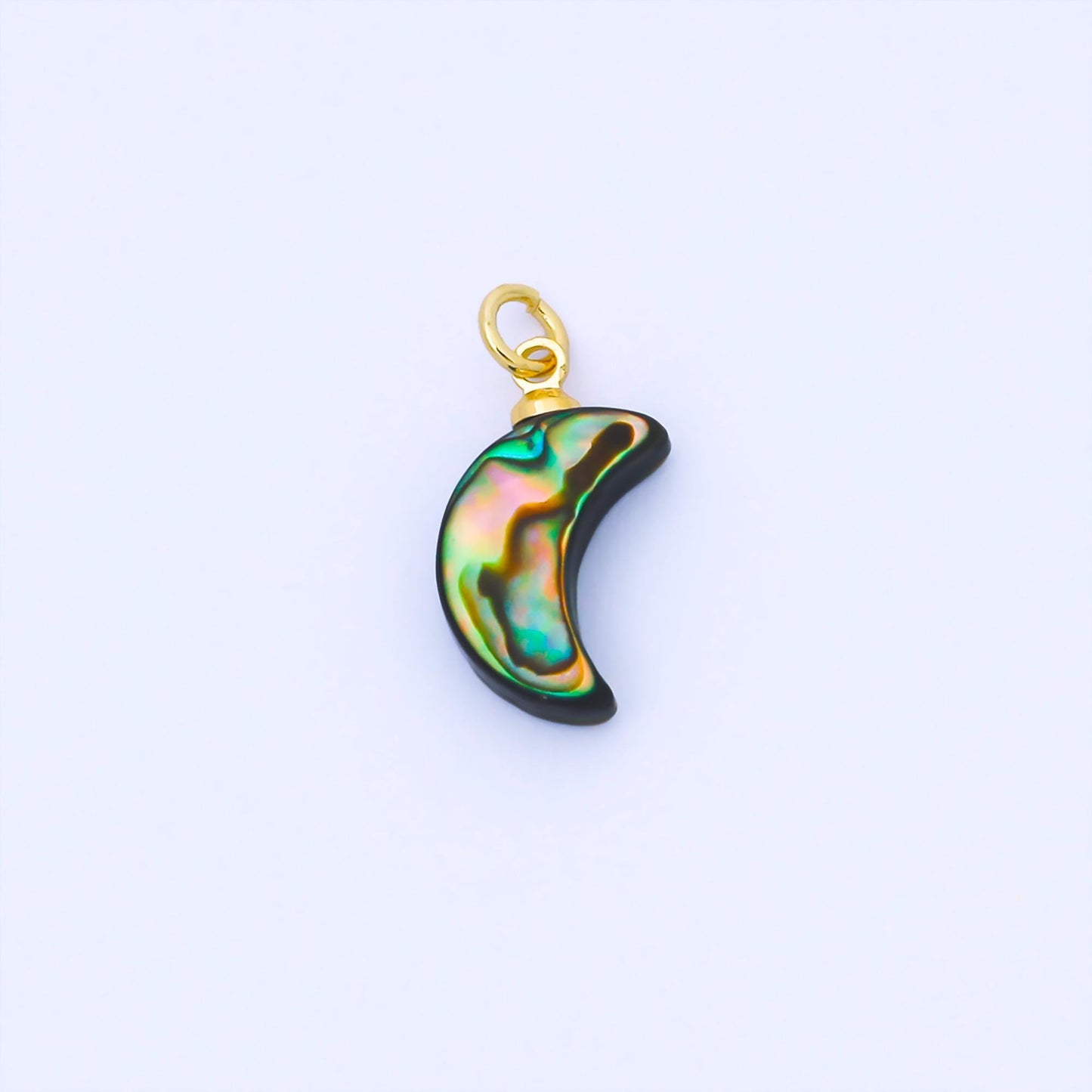Dainty Abalone Crescent Moon Drop Charm Shell Pendant | AF-585