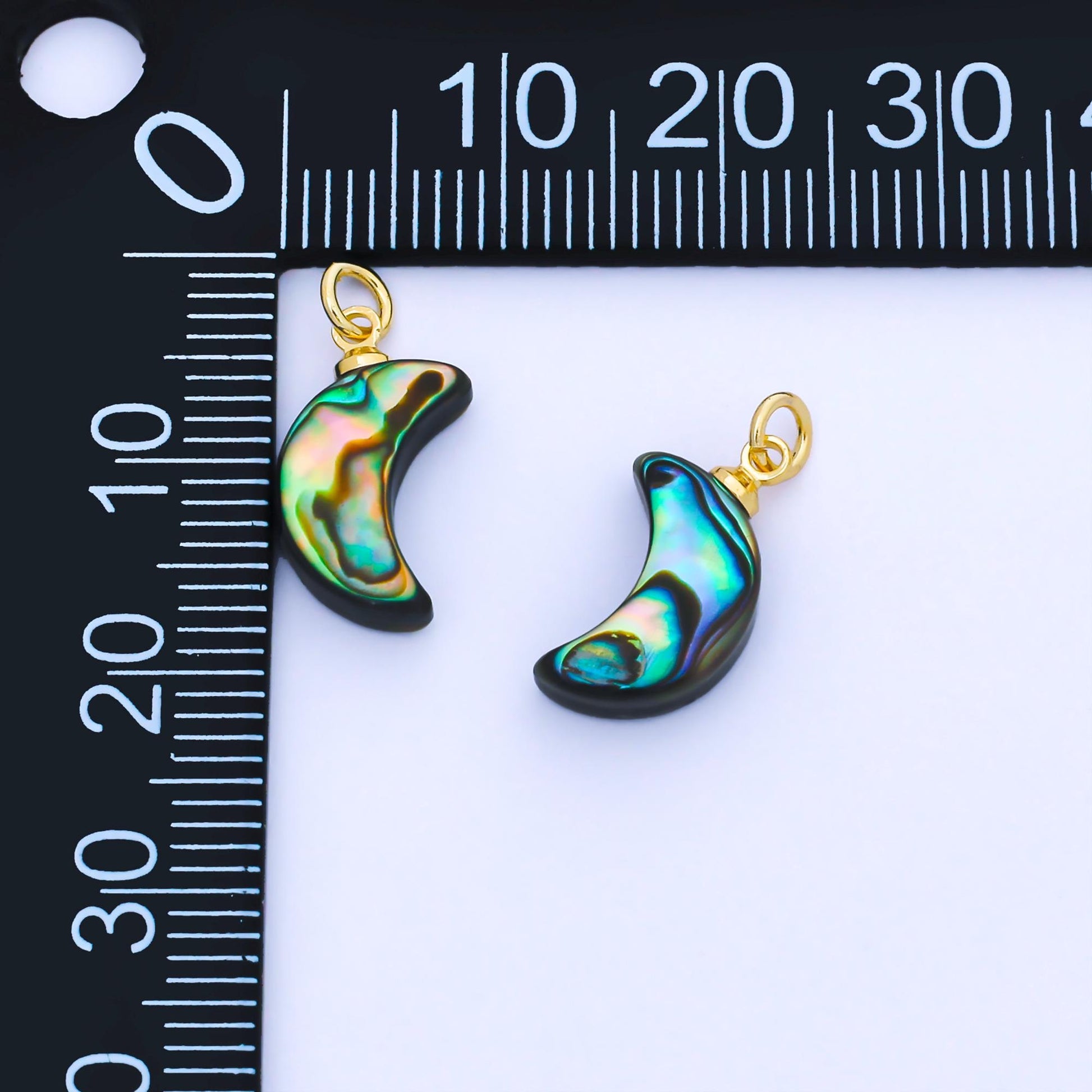 Dainty Abalone Crescent Moon Drop Charm Shell Pendant | AF-585