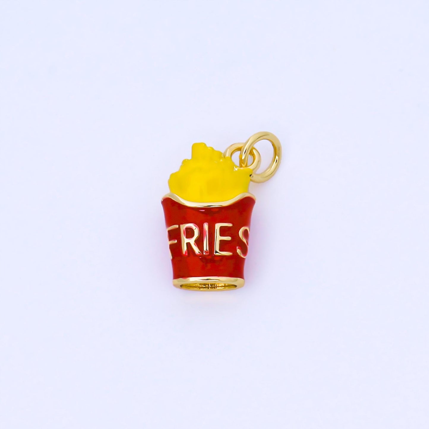 French fries charm Junk food enamel charm 18K Gold Filled Charm Bar Bracelets and Necklaces Charms for DIY Jewelry Making AF-1563