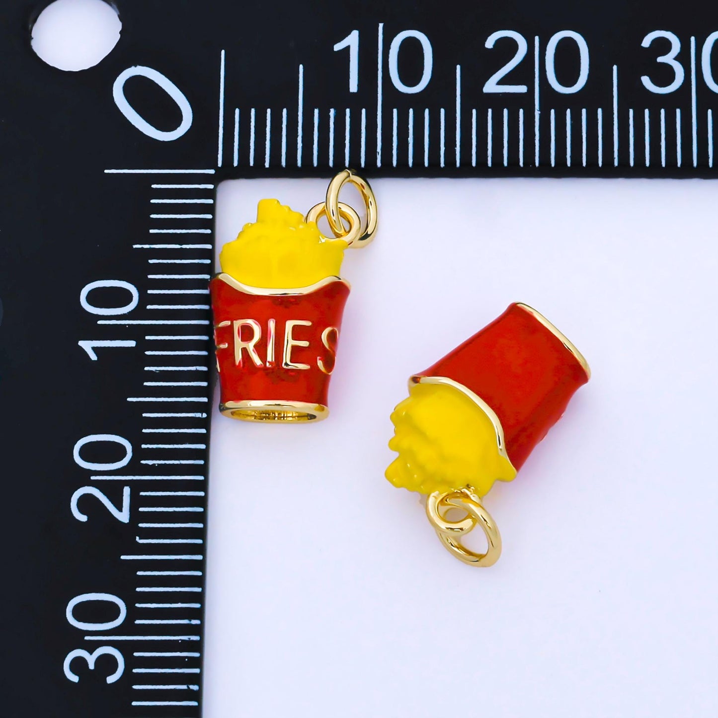 French fries charm Junk food enamel charm 18K Gold Filled Charm Bar Bracelets and Necklaces Charms for DIY Jewelry Making AF-1563