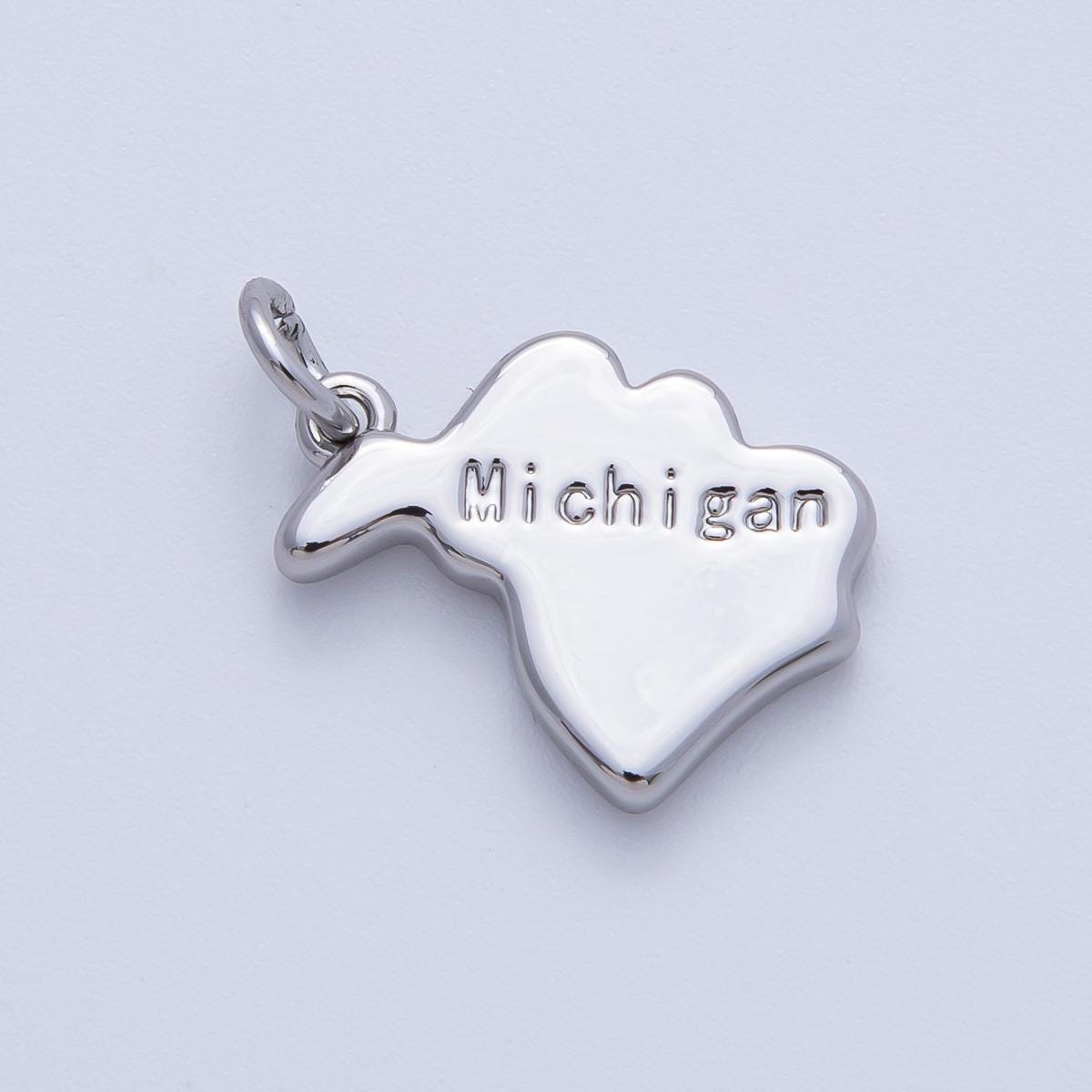 Mini Silver State Charms Tiny Home State Charm For Bracelets and Necklace making supply travel charm inspired USA State Pendant AF-1435