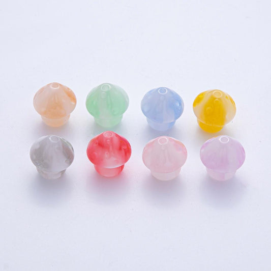 Dainty Resin Glittery mushroom charm small unique magic mushroom pendant jewelry gift idea for bracelet necklace earring component B648