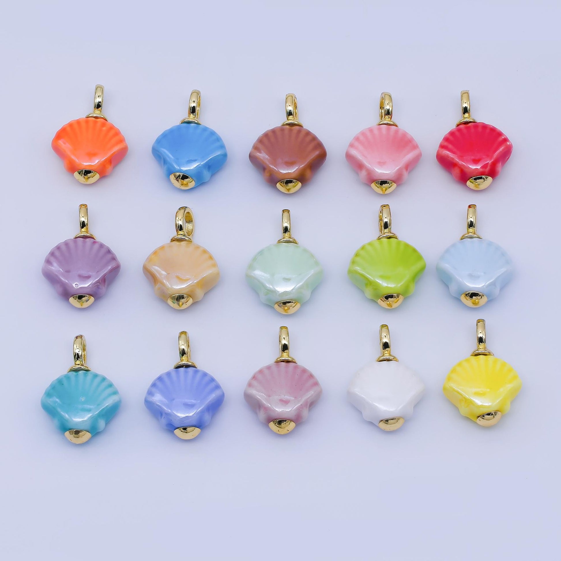 24K Gold Filled Color Clamshell Charms Waterproof Beach Shell Pendants Coastal Summer DIY Jewelry Making Supplies Bracelet Necklace | AF1577