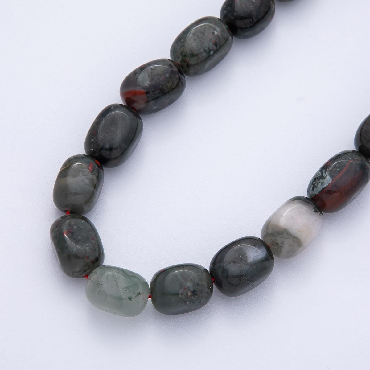 13mm Bloodstone, Moss Agate, Amazonite, Lapis Lazuli Pebble Nugget Natural Gemstone Strand Finding DIY Custom Jewelry Supply | WA-A3926