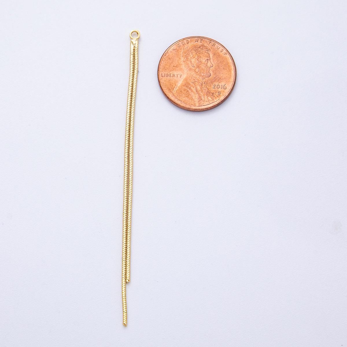 Long Slim Chain tassel Charm 73mm Gold chain Jewelry tassel Z-1642