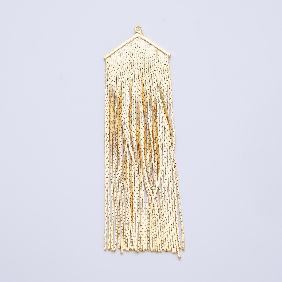 Gold Plated Chain Tassel Pendants Sweeper Drop Dangle Charms for DIY Earrings & Necklaces Z1643